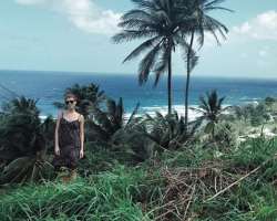 The actress likes to explore natural views around the world.